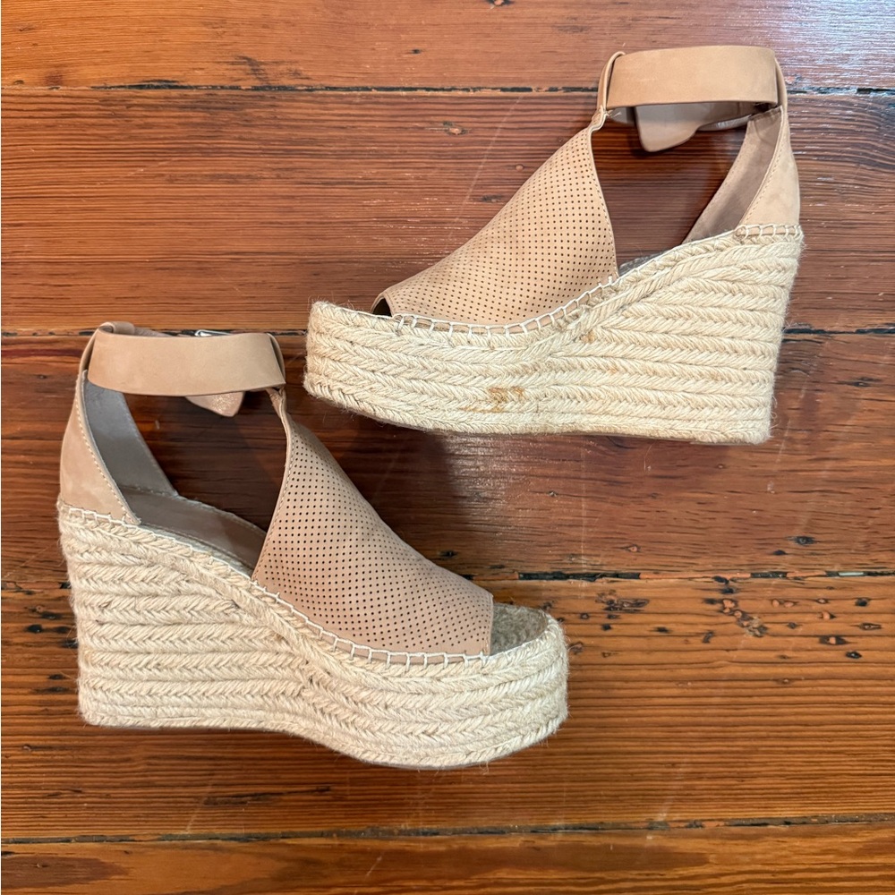 Marc Fisher Leather/ Espadrille Wedges